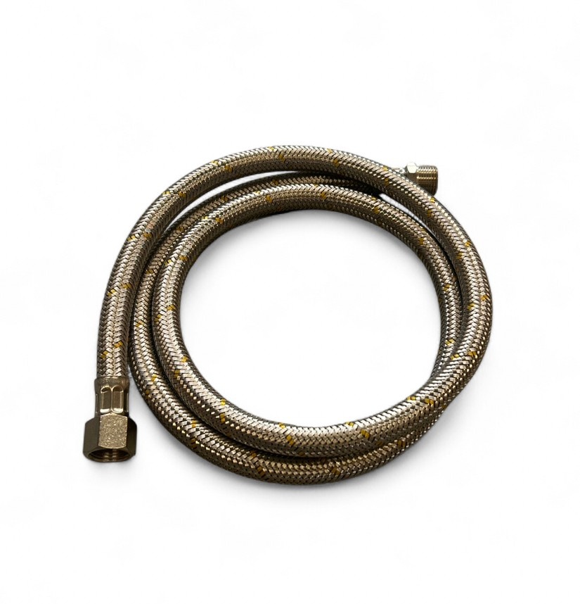 1.2m 8mm Stainless Steel Braided LPG NG Hose 3/8" BSP Male X 3/8" SEA Female