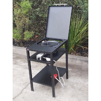 Bundle Buy - High Pressure Burner LP Gas and tall steel frame table with lid and vinyl cover