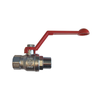 Ball Valve 3/4" MXF Long Lever Red Handle