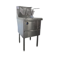 Single Pan Straight Back Fryers with Hanging Rail & 18" Pan