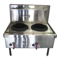 Double Hole Rear Gutter Wok Table Jet Burner or Chimney Burner