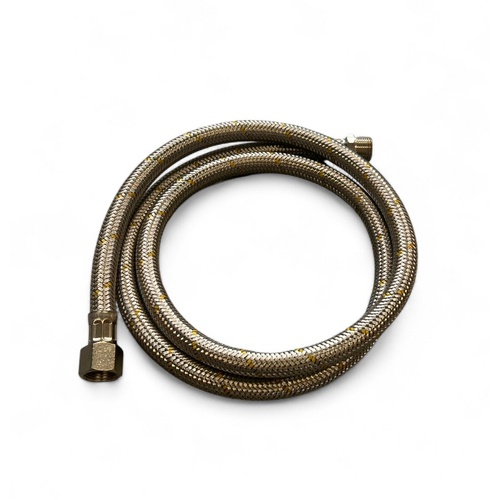1.2m 8mm Stainless Steel Braided LPG NG Hose 3/8" BSP Male X 3/8" SEA Female