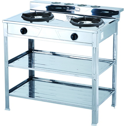 Double LP gas wok burner with stand