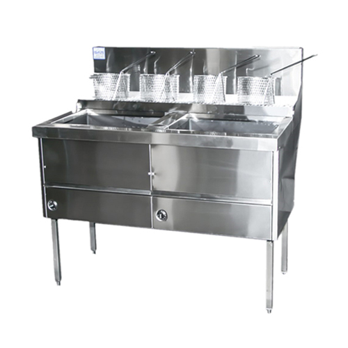 Double Pan Fish & Chips Style Fryers with 18" Pan